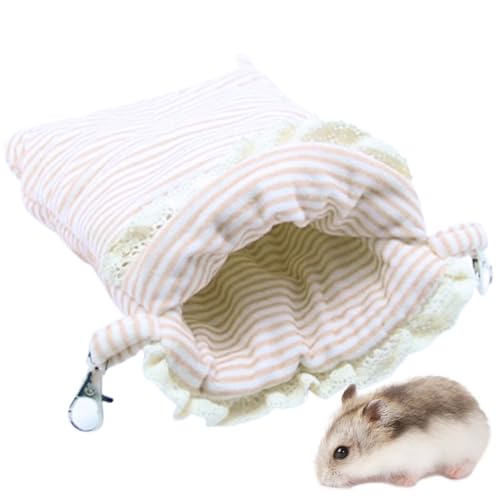 Hängematten-Versteck für kleine Tiere: Thermo-Tuch, gestreift, weicher Beutel, schlafender Zuckergleiter, süßer Hamster von Kapmore