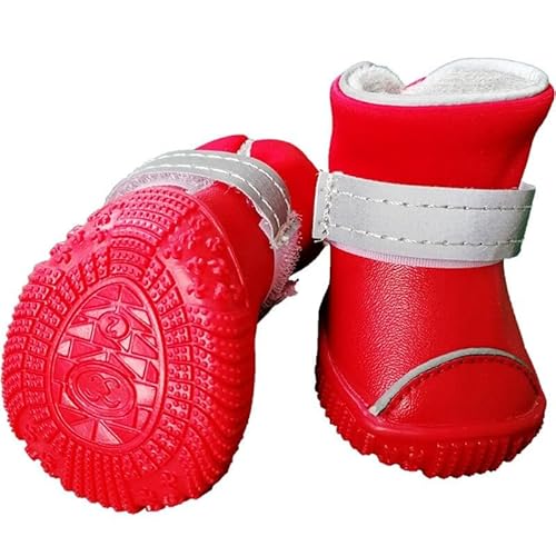 Haustier-Welpenstiefel, wasserdicht, atmungsaktiv, Sicherheitsschuhe für Hunde, enganliegend, 4 Stück von Kapmore