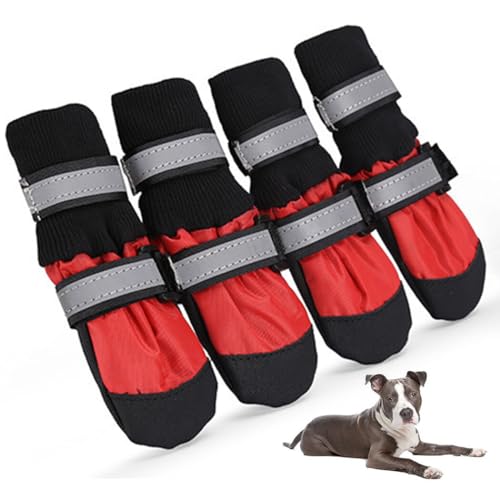 Haustierpfotenschutz, reflektierend, warm: Welpenstiefel, weich, 4 Stück, Outdoor für Hundeschuhe von Kapmore