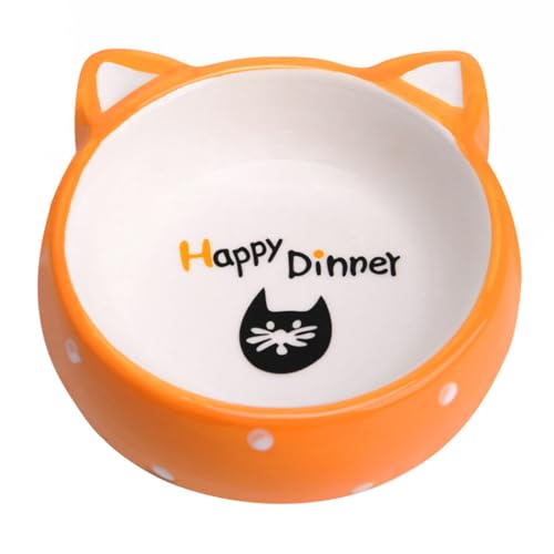 Keramik Haustier Wasser- und Futternapf mit Cartoon-Katzen-Design für verschiedene Haustiere - Indoor Hund und Katze Universal Futternapf von Kapmore