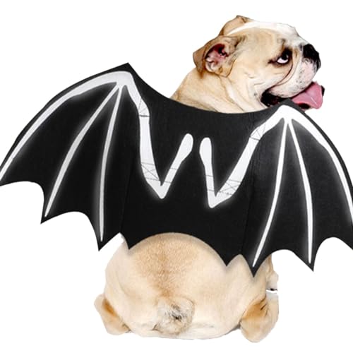 Lustiges, reflektierendes Halloween-Fledermausflügel-Kostüm für Katzen und Hunde, Haustier-Party, Cosplay, Bekleidung mit verstellbarem Komfort von Kapmore