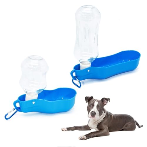 Tragbare Haustier-Wasserflasche, nachfüllbarer Kunststoff-Wasserspender, geruchloser Welpenbehälter, einfacher Halter, klein, 2 Stück von Kapmore