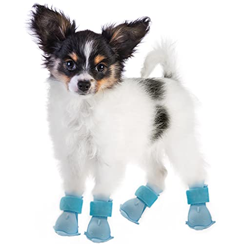 Wasserdichte Haustier-Hundeschuhe, leicht, Cartoon, niedlich, waschbar, Regenstiefel für Hunde, 4 Stück von Kapmore