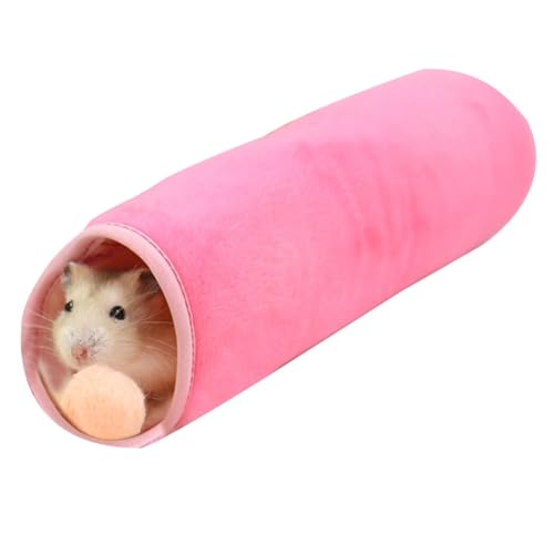 Winddichte Hängetunnel-Hängematte für Hamster, weiche Baumwolle, kleines Haustier-Schlauchbett in Rosa und Blau für den Winter von Kapmore