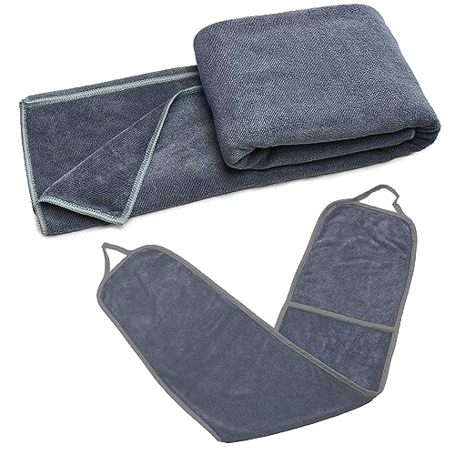 KaraLuna Hundehandtuch Set - Badetuch saugfähig aus Mikrofaser für kleine mittelgrosse Grosse Hunde Handtuch Trockentuch Pfotentuch Dog towel (L (80 x 120 cm)) von KaraLuna