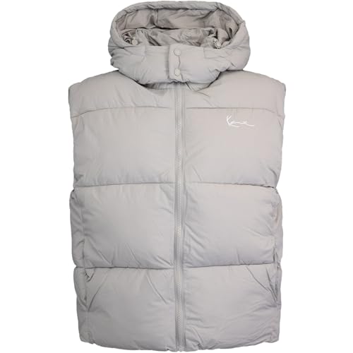 Karl Kani Small Signature Puffer Vest Weste (DE/NL/SE/PL, Alphanumerisch, L, Regular, Regular, Light Grey) von Karl Kani