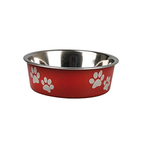 FLAMINGO Edelstahlnapf BELLA rot-metallic M 14cm für Hunde und Katzen von Karlie