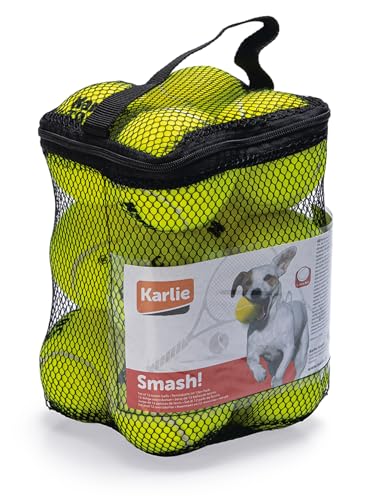 Karlie 45634 Spielzeugtrommel mit 12 Tennisbällen ø: 6 cm gelb von Karlie