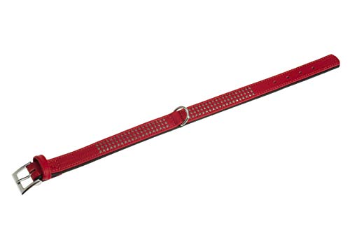 Karlie Halsband Vintage Strass L: 55 cm B: 30 mm rot dreireihig von Karlie