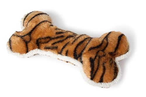 Karlie Safari Knochen Jarco, Hundespielzeug, Plüsch, Braun/Tiger, 30x16x7 cm von Karlie