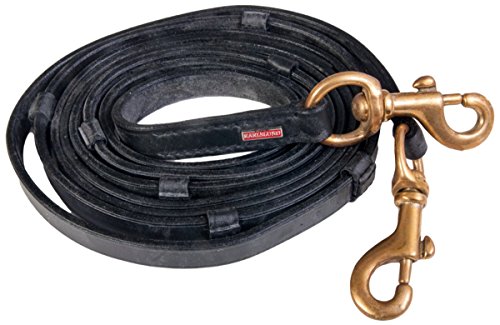 Karlslund Zügel Leder Reins, Black Brass, k380-bla-bra von Karlslund