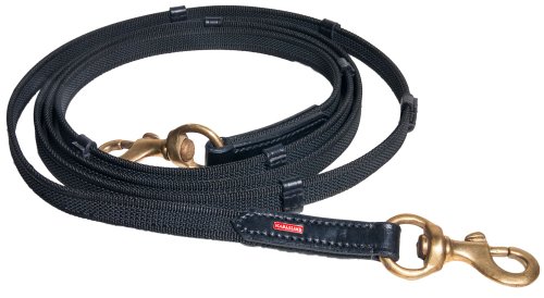 Karlslund Zügel Supergrip Rubber Reins, Black Brass, k382-bla-bra von Karlslund