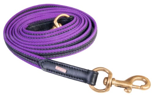 Karlslund Zügel Woven Rubber Reins Brass, Purple, k381-pur-bra von Karlslund