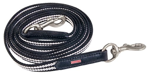 Karlslund Zügel Woven Rubber Reins Chrome, Black/White, k381-blw-chr von Karlslund