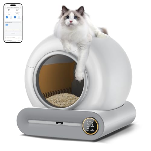 Selbstreinigende Katzentoilette, 68L Elektrisches Katzenklo Selbstreinigend mit APP-Steuerung & Safe Alert & Smart Health Monitor, Automatisches Katzenklo kompatibel Allen Katzenrassen von Kartols