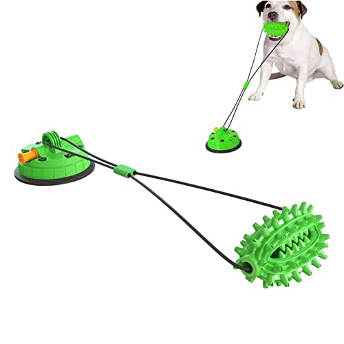 Kasmole Interaktives Hundespielzeug gegen Langeweile | Quietschendes Spielzeug mit Saugnapf für Welpen - Multifunktionales Tauziehen-Spielzeug für die Zahnreinigung, interaktiver Futterspender von Kasmole