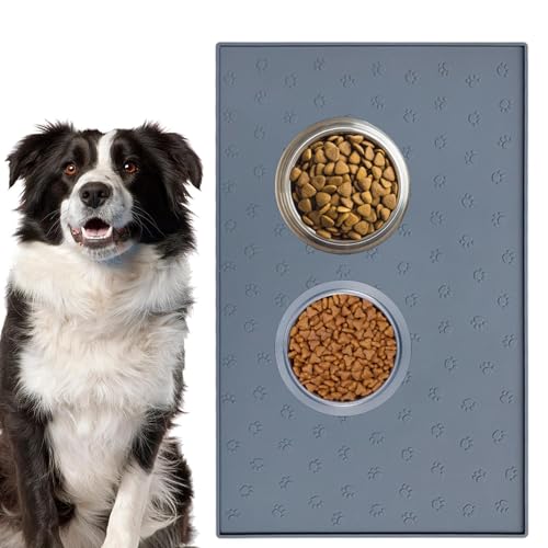 Silikon-Hundefuttermatte,Hundefuttermatte,Silikon-Tierfuttermatte | High-Lips Hunde-Tischset, Hundekäfig-Tablett, Silikon-Hundekäfigmatte mit hohen Kanten für Hunde und Katzen von Kasmole