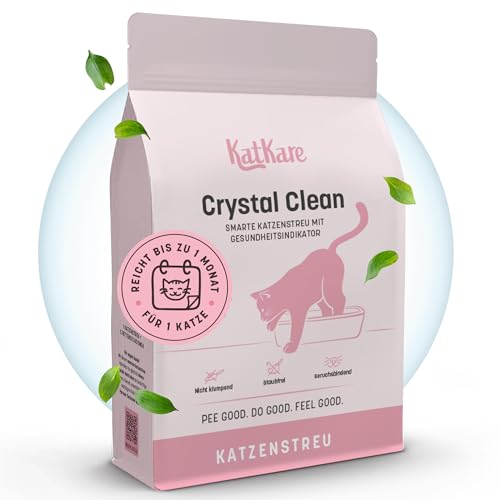 KatKare Crystal Clean - Smarte Katzenstreu mit Gesundheitsindikator - 1 Beutel (1 Katze/Monat) - Premium-Streu - Frühwarnsystem für Katzen - Staubfrei von KatKare