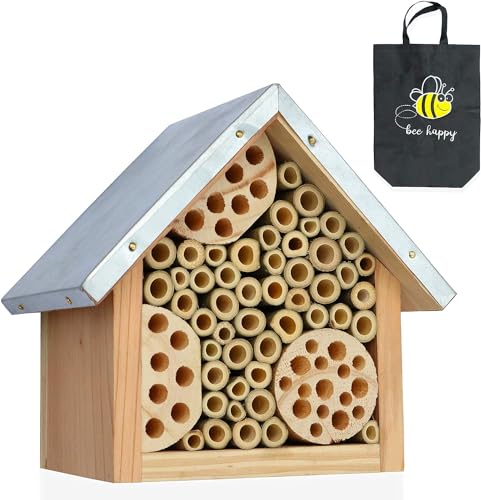 Katai Bienenbestäuberhaus – Holz-Garten-Insektenhotel mit umweltfreundlicher Einkaufstasche von Katai