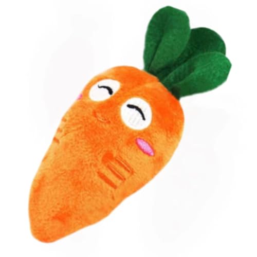 Orange Soft Puppy Pet Supplies Cute Carrot Plush Chew Squeaker Sound Squeaky Toys for Dog Cat Birthday Xmas Gifts von Katartizo