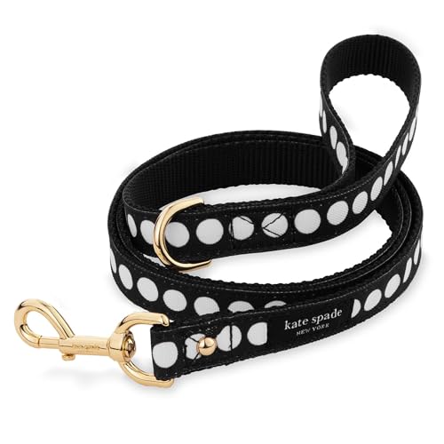 Kate Spade New York 1,4 m lange Hundeleine, robuste Leine für weibliche oder männliche Hunde, niedliche Haustier-Leine mit goldfarbenen Metallbeschlägen, lange Hundeleine für kleine und mittelgroße von Kate Spade New York