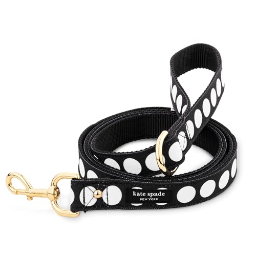 Kate Spade New York 1,8 m lange Hundeleine, robuste Leine für weibliche oder männliche Hunde, niedliche Haustier-Leine mit goldfarbenen Metallbeschlägen, lange Hundeleine für mittelgroße und große von Kate Spade New York