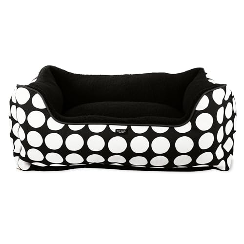 Kate Spade New York Fancy Dog Bett, 68,6 x 50,8 cm, Hundebett für mittelgroße und große Hunde, niedliches Hundebett mit abnehmbarem, waschbarem Bezug und rutschfester Unterseite, Art Dot von Kate Spade New York