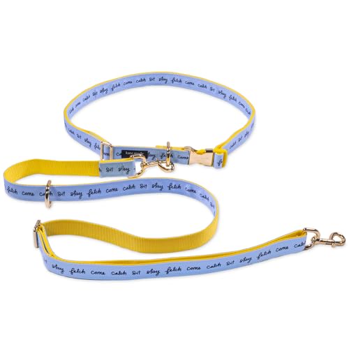 Kate Spade New York Freihändige Leine für Spaziergänge mit dem Hund, verstellbare Taille, 86,4 - 152,4 cm, lange Hundeleine mit goldfarbenen Metallbeschlägen, regnet Katzen und Hunde von Kate Spade New York