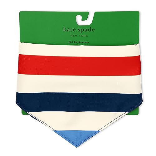 Kate Spade New York Haustier-Bandana für Jungen oder Mädchen, leichtes Bandana für Hunde, niedlicher Hundeschal für mittelgroße oder große Hunde (Adventure Stripe) von Kate Spade New York