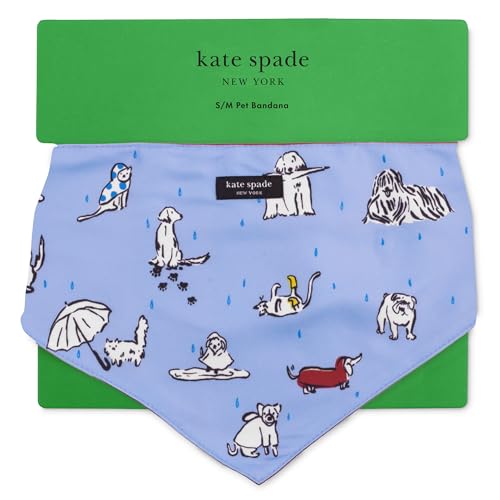 Kate Spade New York Haustier-Halstuch für Jungen oder Mädchen, leichtes Bandana für Hunde, niedliches Hundeschal für kleine oder mittelgroße Hunde, 55,9 cm lang (Regenkatzen und Hunde) von Kate Spade New York