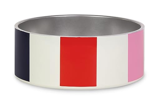 kate spade new york Hundenapf für Futter und Wasser, Edelstahlnapf mit rutschfestem Boden, 2 Tassen (453.6 g) Kapazität, kleiner Futternapf oder Wassernapf für Hunde, Adventure Stripe von Kate Spade New York