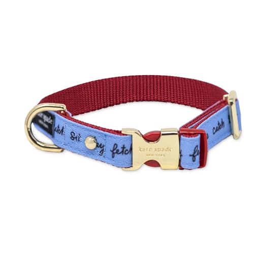 Kate Spade New York Niedliches Hundehalsband, goldfarbene Metallschnalle, 29,2 cm bis 38,1 cm, verstellbares Hundehalsband für Hündinnen oder Männer, stilvolles Hundehalsband für kleine und von Kate Spade New York