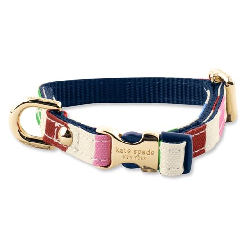 Kate Spade New York Niedliches Hundehalsband, goldfarbene Metallschnalle, verstellbares Hundehalsband für weibliche oder männliche Hunde, stilvolles Hundehalsband für kleine, mittelgroße und große von Kate Spade New York