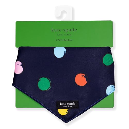 kate spade new york Haustier-Halstuch für Jungen oder Mädchen, leichtes Bandana für Hunde, niedliches Hundeschal für kleine oder mittelgroße Haustiere, Aquarell-Punkte von Kate Spade New York