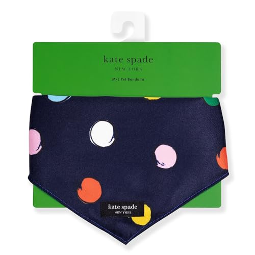 kate spade new york Haustier-Halstuch für Jungen oder Mädchen, leichtes Bandana für Hunde, niedliches Hundeschal für mittelgroße oder große Haustiere, Aquarell-Punkte von Kate Spade New York