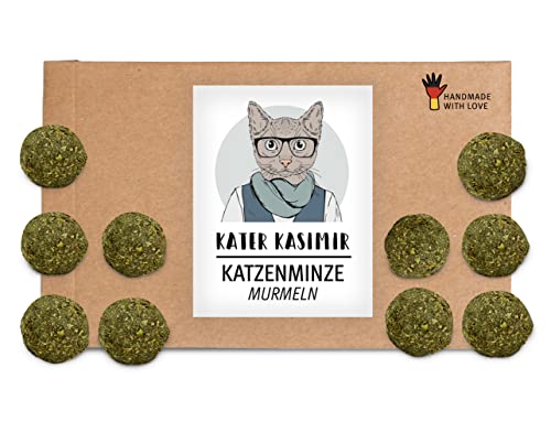 10 x Katzenminze Ball | Katzenminze Kugeln | Natürliches Katzenspielzeug | Leckeres Catnip und Spielball für Katzen in einem von Kater Kasimir