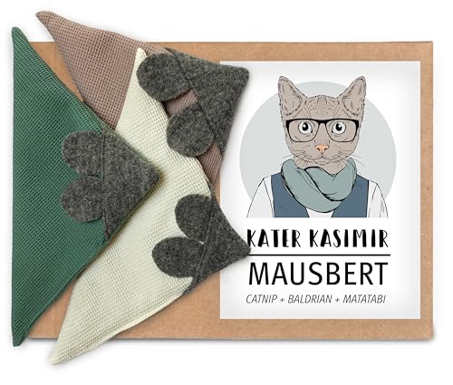 Kater Kasimir 3 handgemachte MAUSBERT Spielmäuse aus Bio-Baumwolle mit Bio-Katzenminze-, Bio-Baldrian- und Matatabi-Füllung. Liebevolle deutsche Handarbeit Kater Kasimir 3 handgemachte MAUSBERT Spielmäuse aus Bio-Baumwolle mit Bio-Katzenminze-, Bio-Baldrian- und Matatabi-Füllung. Liebevolle deutsche Handarbeit von Kater Kasimir