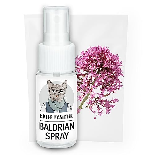 Kater Kasimir Baldrian Spray für Katzen, 100% natürlich ohne Zusatzstoffe. Baldrian Spray macht langweiliges Katzenspielzeug interessant für die Selbstbeschäftigung von Katzen von Kater Kasimir