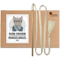 Kater Kasimir RANGELANGEL - Die natürliche Spielangel für Katzen aus Buchenholz mit Baumwollband (weiss) von Kater Kasimir