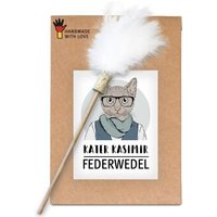Kater Kasimir handgemachter Premium Federwedel für Katzen mit echten Naturfedern von Kater Kasimir