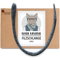 Kater Kasimir XL Filzschlange (handgerollt, ca. 50cm) aus echtem Wollfilz in GRAU von Kater Kasimir