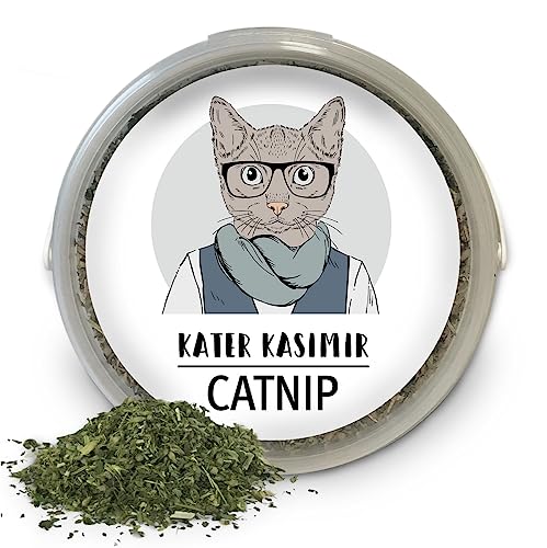 Original kanadische Katzenminze im wiederverschließbaren Beutel: Nur Catnip Blüten und Blätter (getrocknet) ohne Stängel, für Katzenspielzeug (Katzen Kissen, Ball etc.) oder zur Selbstbeschäftigung. von Kater Kasimir