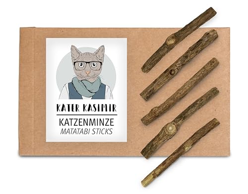 Matatabi Sticks (Katzenminze Sticks) als Katzenspielzeug oder Kausticks für die Zahnpflege von Kater Kasimir