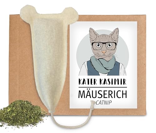 XL Katzenspielzeug Maus zur Selbstbeschäftigung, Katzenminze Kissen, Getrocknete Katzenminze Spielzeug von Kater Kasimir