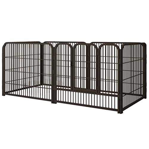 Kathson Welpenauslauf Welpenlaufstall，6 Panels Indoor Doggy Fence Exercise Pen Portable Puppy Kennel Heavy Duty Metal Enclosure Outdoor Corral Crate Cage für kleine mittlere Hunde Kaninchen Katzen von Kathson