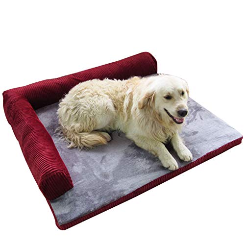 Katigan Hunde Bett für GrooE Hunde Haustier Haus Sofa Matt Hunde Betten Winter Zwinger Soft Haustier Katze Haus Decke Kissen für Husky Labrador Rot von Katigan