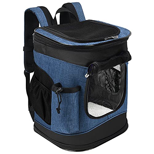 Kato Tirrinia Haustier Hund Träger Rucksack, Haustier Tragetasche mit Mesh für mittelgroße Hunde Katzen, 1.5lbs Welpen Träger tragbare Reisetasche von Kato Tirrinia