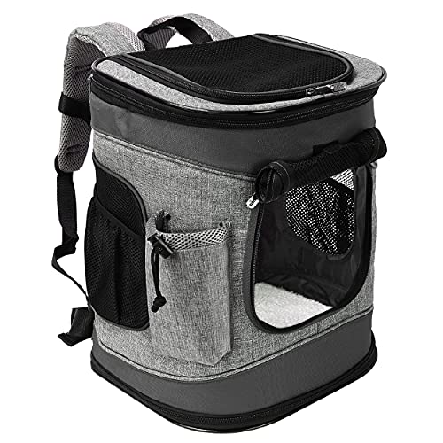 Kato Tirrinia Haustier Hund Träger Rucksack, Haustier Tragetasche mit Mesh für mittelgroße Hunde Katzen, 1.5lbs Welpen Träger tragbare Reisetasche von Kato Tirrinia