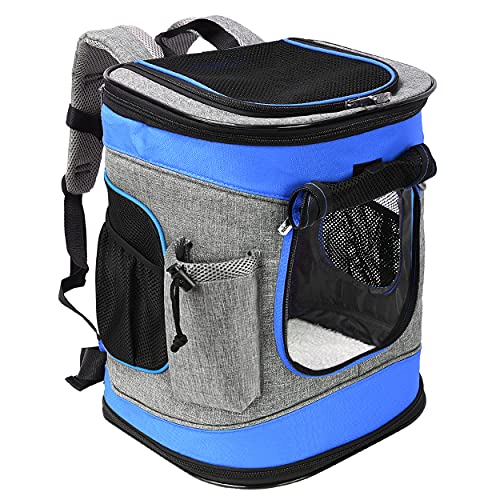 Kato Tirrinia Haustier Hund Träger Rucksack, Haustier Tragetasche mit Mesh für mittelgroße Hunde Katzen, 1.5lbs Welpen Träger tragbare Reisetasche von Kato Tirrinia