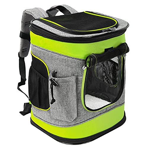 Kato Tirrinia Haustier Hund Träger Rucksack, Haustier Tragetasche mit Mesh für mittelgroße Hunde Katzen, 1.5lbs Welpen Träger tragbare Reisetasche von Kato Tirrinia